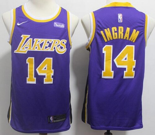 Men's Los Angeles Lakers #14 Brandon Ingram Purple Icon Sponsor Swingman Jersey