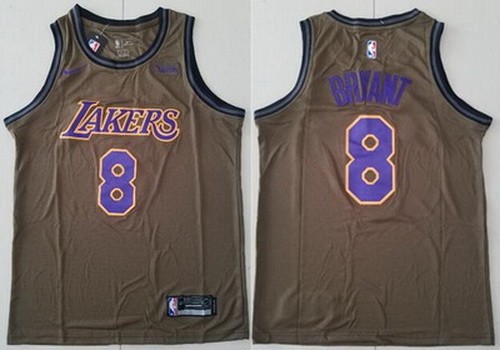 Men's Los Angeles Lakers #8 Kobe Bryant Brown Icon Sponsor Swingman Jersey