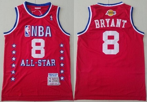Men's Los Angeles Lakers #8 Kobe Bryant Red 2003 All Star Swingman Jersey