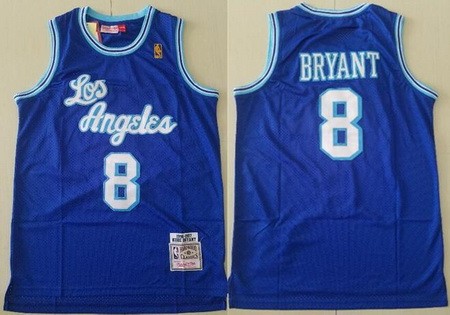Men's Los Angeles Lakers #8 Kobe Bryant Blue 1996 Throwback Swingman Jersey