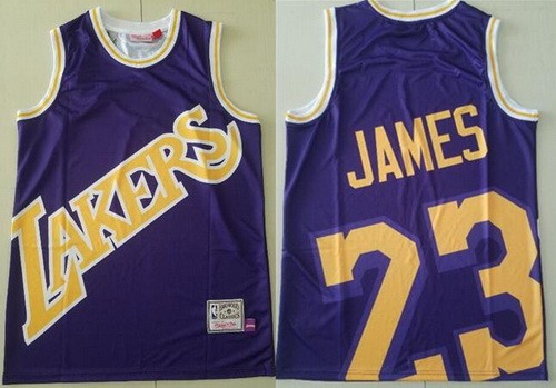 Men's Los Angeles Lakers #23 LeBron James Purple Hollywood Classic Printed Jersey