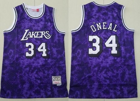 Men's Los Angeles Lakers #34 Shaquille O'Neal Purple Constellation Swingman Jersey