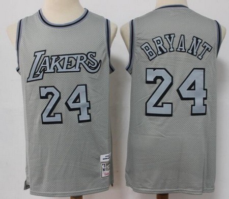 Men's Los Angeles Lakers #24 Kobe Bryant Gray Throwback Swingman Jersey