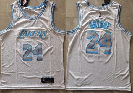 Men's Los Angeles Lakers #24 Kobe Bryant White 2021 City Icon Swingman Jersey