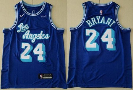 Men's Los Angeles Lakers #24 Kobe Bryant Blue Classic Icon Sponsor Swingman Jersey