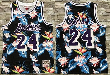 Men's Los Angeles Lakers #24 Kobe Bryant Floral Hollywood Classic Printed Jersey