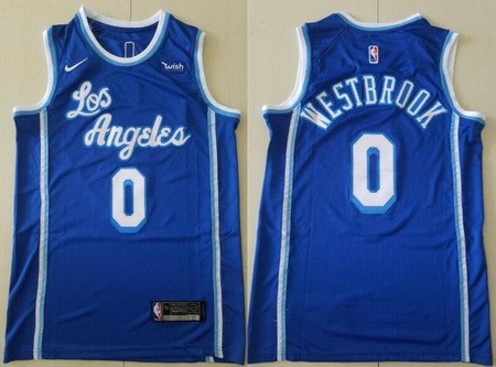 Men's Los Angeles Lakers #0 Russell Westbrook Blue Classic Icon Sponsor Swingman Jersey