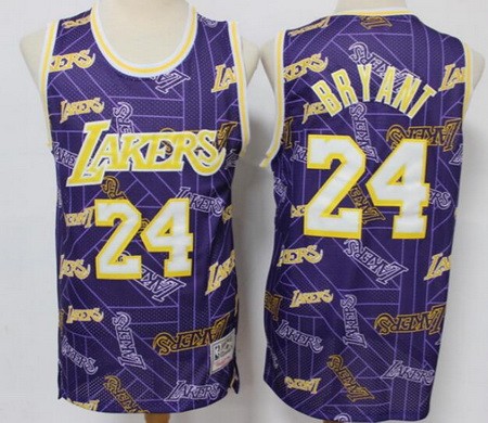 Men's Los Angeles Lakers #24 Kobe Bryant Purple Tear Up Pack Hollywood Classic Swingman Jersey