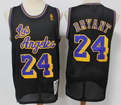 Men's Los Angeles Lakers #24 Kobe Bryant Black Reload Hardwood Classics Swingman Jersey