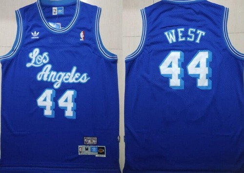 Men's Los Angeles Lakers #44 Jerry West Blue Hollywood Classic Throwback Swingman Jersey