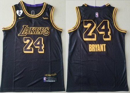 Men's Los Angeles Lakers #24 Kobe Bryant Black 2020 City Icon Sponsor Swingman Jersey