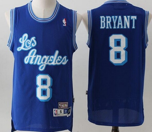 Men's Los Angeles Lakers #8 Kobe Bryant Blue Hollywood Classic Throwback Swingman Jersey