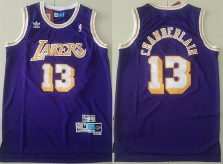 Men's Los Angeles Lakers #13 Wilt Chamberlain Purple Hollywood Classic Throwback Swingman Jersey