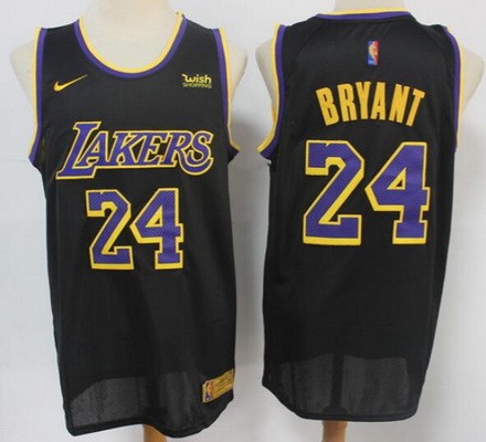 Men's Los Angeles Lakers #24 Kobe Bryant Black 2021 Earned Icon Sponsor Swingman Jersey