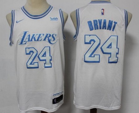 Men's Los Angeles Lakers #24 Kobe Bryant White 2021 City Icon Sponsor Swingman Jersey