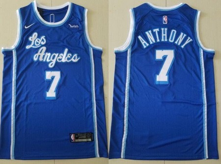 Men's Los Angeles Lakers #7 Carmelo Anthony Blue Classic Icon Sponsor Swingman Jersey