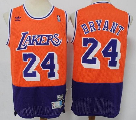 Men's Los Angeles Lakers #24 Kobe Bryant Orange Purple Hollywood Classic Swingman Jersey