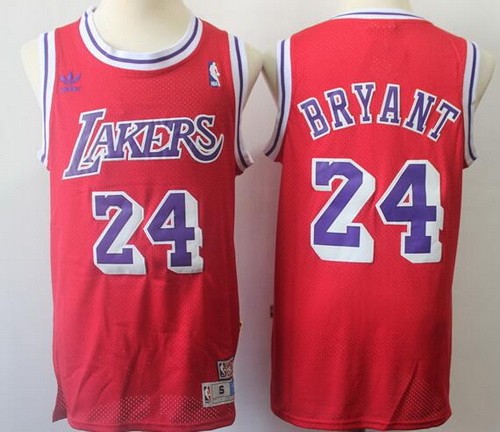 Men's Los Angeles Lakers #24 Kobe Bryant Red Hardwood Classics Throwback Swingman Jersey