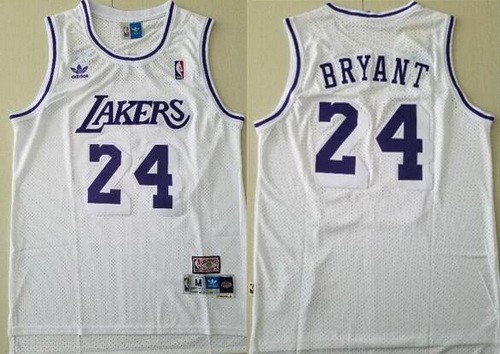 Men's Los Angeles Lakers #24 Kobe Bryant White Hollywood Classic Throwback Swingman Jersey