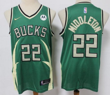 Men's Milwaukee Bucks #20 Khris Middleton Green 2021 Earned Icon Sponsor Swingman Jersey