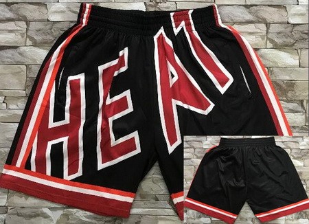 Men's Miami Heat Black Laser Printing Shorts