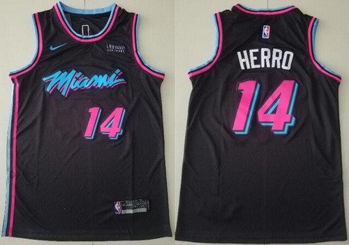 Men's Miami Heat #14 Tyler Herro Black City Icon Sponsor Swingman Jersey