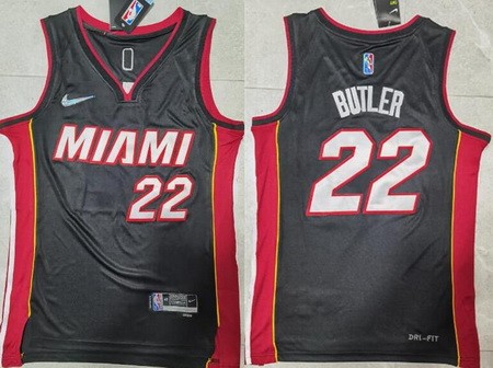 Men's Miami Heat #22 Jimmy Butler Black Diamond 75th Icon Swingman Jersey
