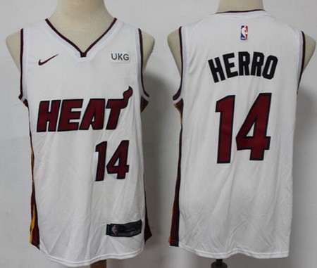 Men's Miami Heat #14 Tyler Herro White 2021 Icon Sponsor Swingman Jersey