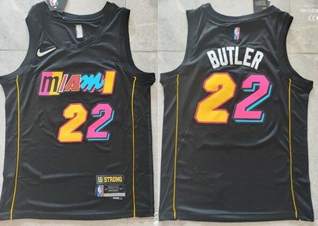 Men's Miami Heat #22 Jimmy Butler Black City Diamond 75th Icon Swingman Jersey