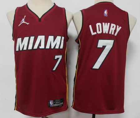 Men's Miami Heat #7 Kyle Lowry Red Statement Diamond 75th Icon Swingman Jersey