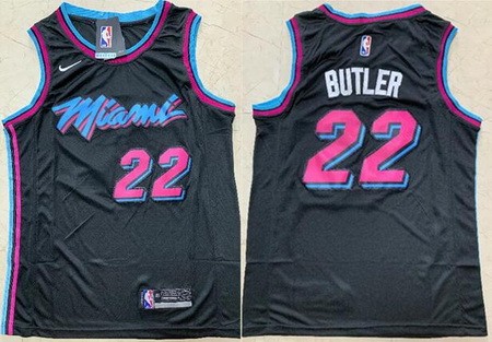 Men's Miami Heat #22 Jimmy Butler Black City Icon Swingman Jersey