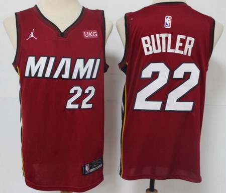 Men's Miami Heat #22 Jimmy Butler Red 2021 Icon Sponsor Swingman Jersey