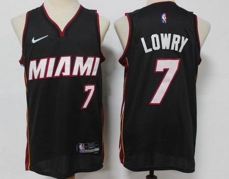 Men's Miami Heat #7 Kyle Lowry Black Diamond 75th Icon Swingman Jersey