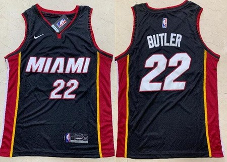 Men's Miami Heat #22 Jimmy Butler Black Icon Swingman Jersey