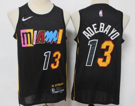 Men's Miami Heat #13 Edrice Adebayo Black City Diamond 75th Icon Swingman Jersey