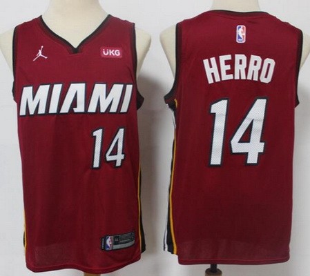 Men's Miami Heat #14 Tyler Herro Red 2021 Icon Sponsor Swingman Jersey