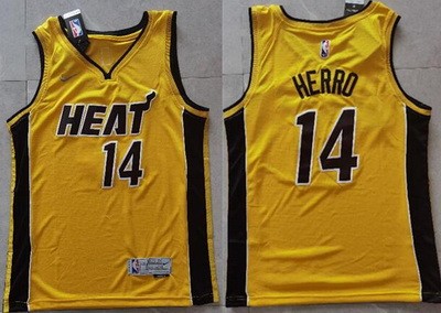 Men's Miami Heat #14 Tyler Herro Yellow 2021 Earned Icon Swingman Jersey