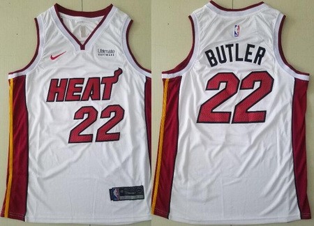 Men's Miami Heat #22 Jimmy Butler White Icon Sponsor Swingman Jersey