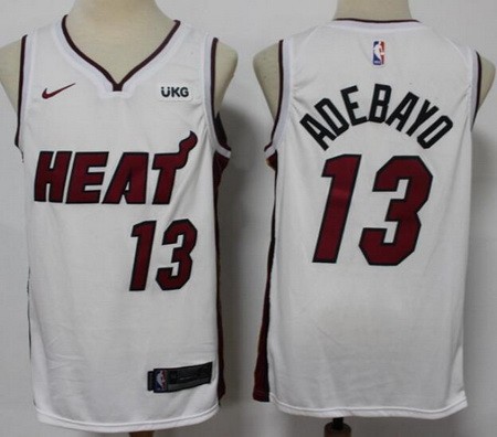 Men's Miami Heat #13 Edrice Adebayo White Icon Sponsor Swingman Jersey