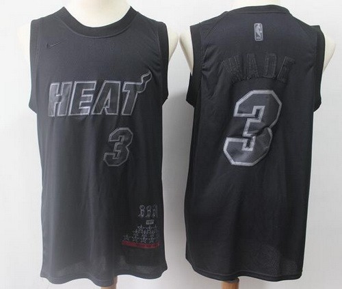 Men's Miami Heat #3 Dwyane Wade Black MVP Swingman Jersey