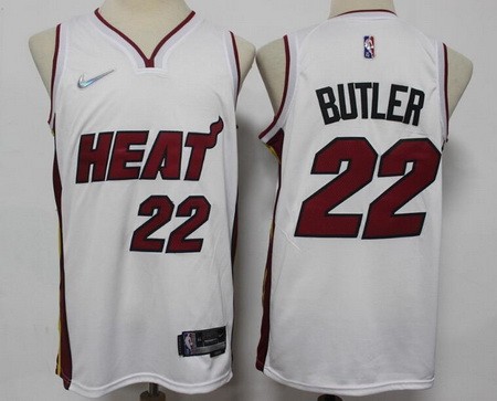 Men's Miami Heat #22 Jimmy Butler White Diamond 75th Icon Swingman Jersey