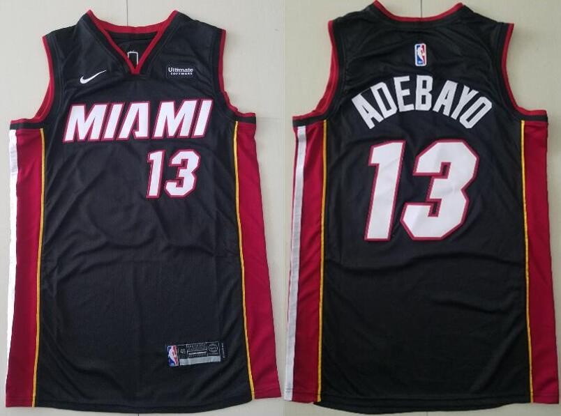 Men's Miami Heat #13 Edrice Adebayo Black Icon Sponsor Swingman Jersey