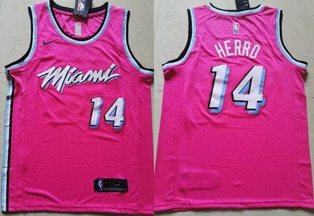 Men's Miami Heat #14 Tyler Herro Pink City Icon Swingman Jersey