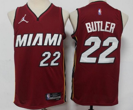 Men's Miami Heat #22 Jimmy Butler Red Statement Diamond 75th Icon Swingman Jersey