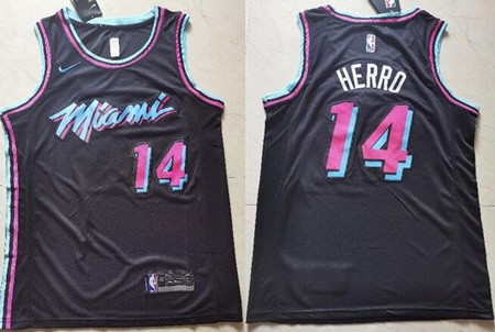 Men's Miami Heat #14 Tyler Herro Black City Icon Swingman Jersey