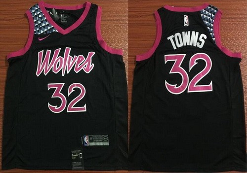 Men's Minnesota Timberwolves #32 Karl Anthony Towns Purple City Icon Swingman Jersey
