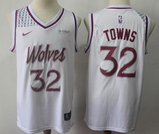 Men's Minnesota Timberwolves #32 Karl Anthony Towns White Earned Icon Sponsor Swingman Jersey