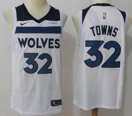 Men's Minnesota Timberwolves #32 Karl Anthony Towns White Icon Sponsor Swingman Jersey