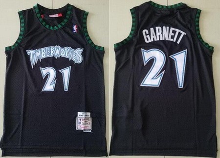 Men's Minnesota Timberwolves #21 Kevin Garnett Black 1997 Hollywood Classic Swingman Jersey