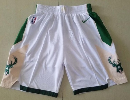 Men's Milwaukee Bucks White Swingman Shorts